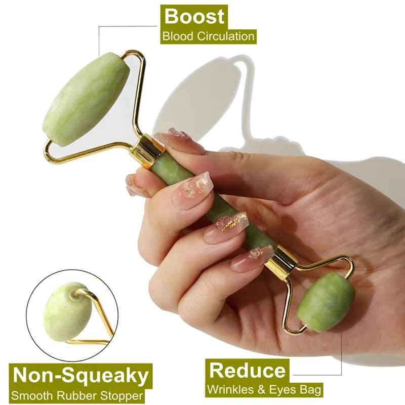 Jade Facial Massager Set – Anti-Aging & Glow Tool