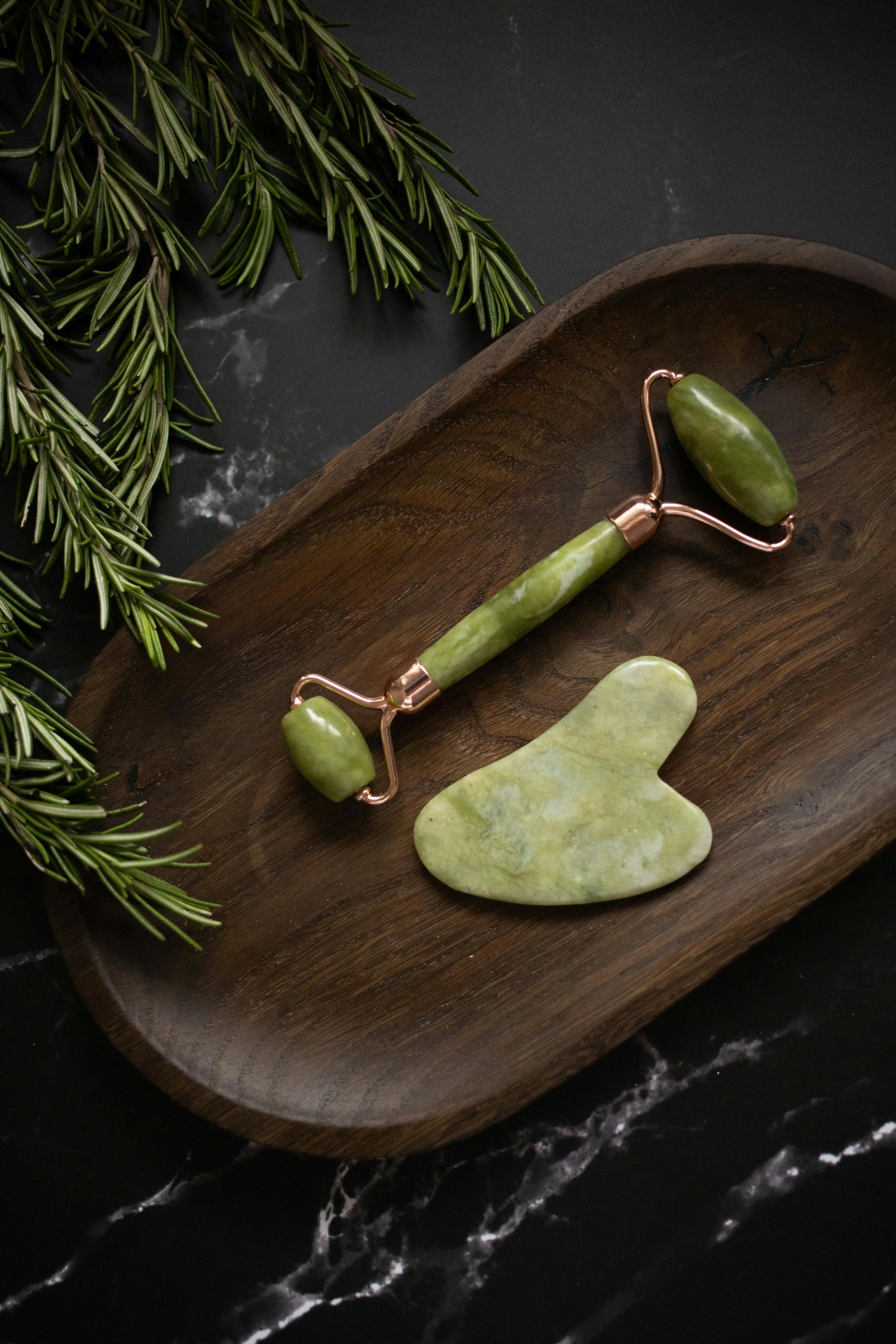 Jade Facial Massager Set – Anti-Aging & Glow Tool